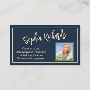 Modern Professional Photo Graduate Introduction  Business Card