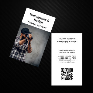 Modern & Professional Photographer QR Code Business Card