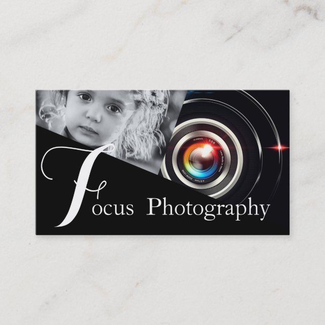 Modern Professional Photography Photographer Business Card (Front)