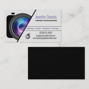Modern Professional Photography SLR Camera Lens Business Card