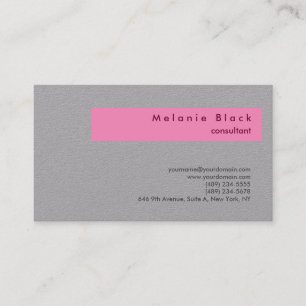 Modern Professional Pink Grey Consultant Manager Business Card