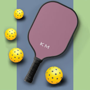 Modern Professional Pink Monogram Initials Pickleball Paddle