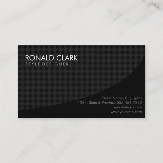 Modern Professional Plain Black Grey SimpleElegant Business Card (Front)