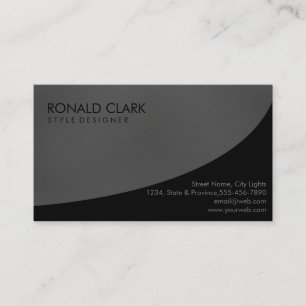 Modern Professional Plain Black Grey SimpleElegant Business Card