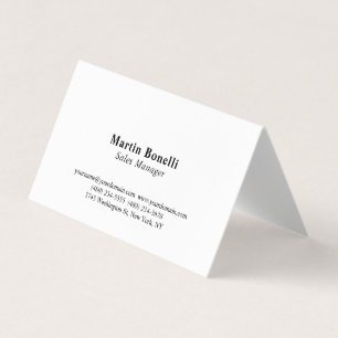 Modern Professional Plain Black & White Classical Business Card