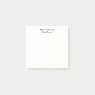 Modern Professional Plain Black & White Classical Post-it Notes