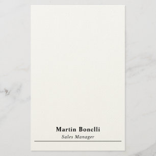 Modern Professional Plain Black & White Classical Stationery