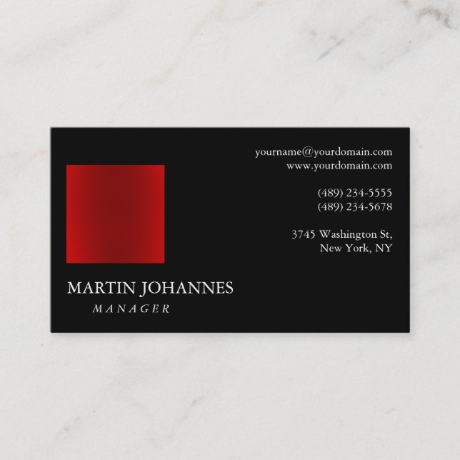 Modern Professional Plain Business Card (Front)