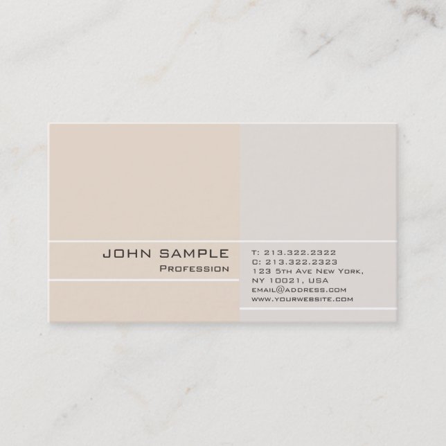 Modern Professional Plain Elegant Colour Harmony Business Card (Front)