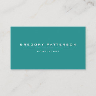 Modern Professional Plain Green Minimalistic Business Card