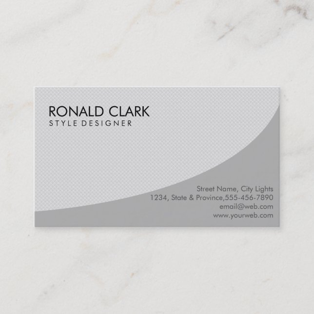 Modern Professional Plain Grey Simple Elegant Business Card (Front)