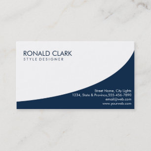 Modern Professional Plain Navy Blue Automotive Business Card