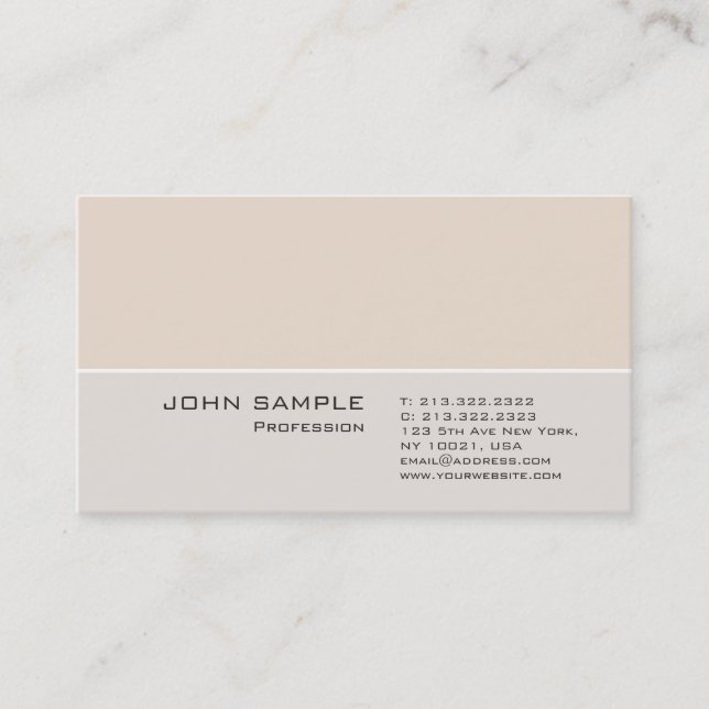Modern Professional Plain Simple Elegant Colours Business Card (Front)