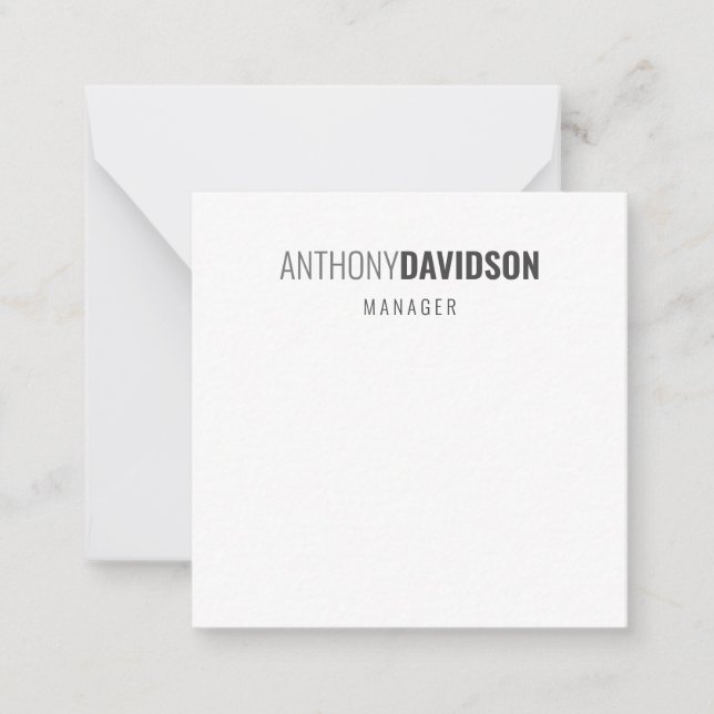 Modern Professional Plain Simple Minimalist Card (Front)