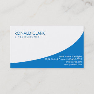 Modern Professional Plain White Blue Automotive Business Card