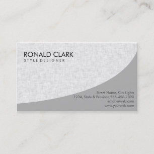 Modern Professional Plain White Grey Simple Business Card