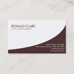 Modern Professional Plain White Simple Brown Business Card