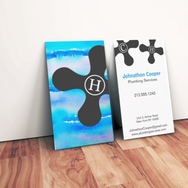 Modern Professional Plumbing Business Card (Creator Uploaded)