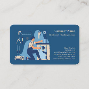 Modern Professional Plumbing Plumber Service Business Card