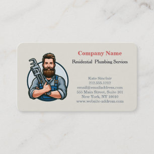 Modern Professional Plumbing Plumber Service Business Card