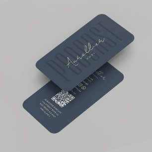 Modern Professional Podcast Talk Show Host Blue Business Card