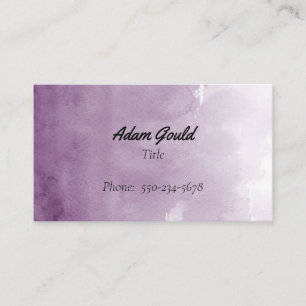 Modern Professional Purple Watercolor Business Card