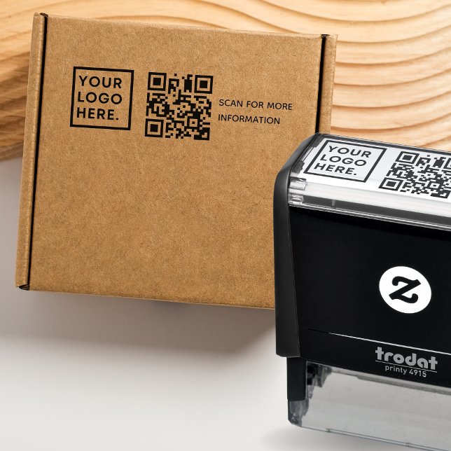 Modern Professional QR Code Custom Business Logo  Self-inking Stamp (Creator Uploaded)