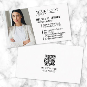 Modern Professional QR Code Photo Logo Business Card