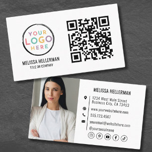 Modern Professional QR Code Photo Your Logo Business Card
