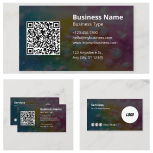 Modern Professional QR Code Website Social Media Business Card