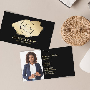 Modern Professional Real Estate House Palm Beach Business Card
