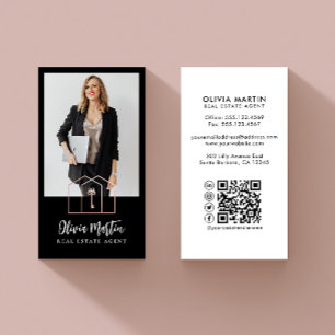 Modern Professional Real Estate Photo & Logo Business Card