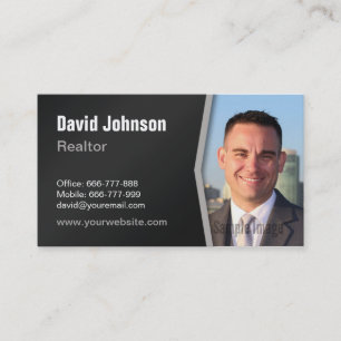Modern Professional Real Estate Realtor Photo Business Card