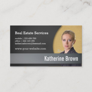 Modern, Professional, Real Estate Services, Photo Business Card