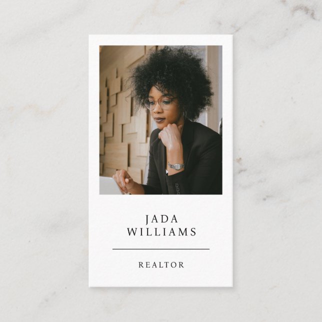 Modern Professional Realtor Photo Business Card (Front)