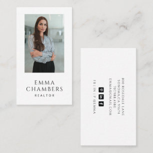 Modern Professional Realtor Photo Minimalist Business Card