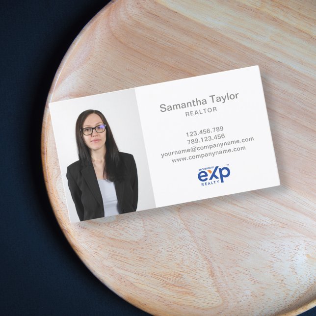 Modern Professional Realtor Real Estate Add Photo Business Card (Creator Uploaded)