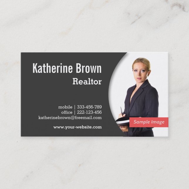 Modern, Professional, Realtor, Real Estate, Photo Business Card (Front)