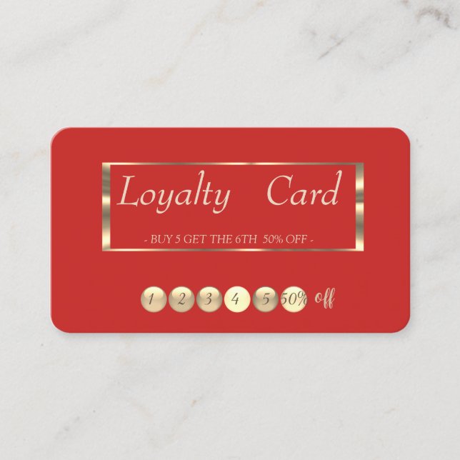 Modern Professional Red  Loyalty Card (Front)