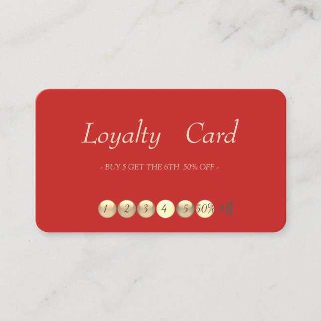 Modern Professional Red  Loyalty Card (Front)