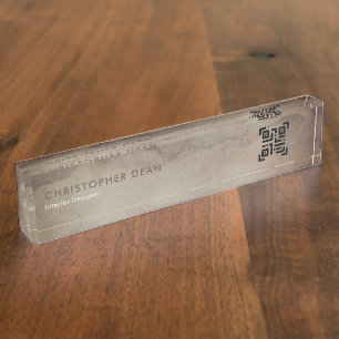 Modern Professional Rustic Brown Abstract Painting Nameplate