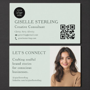 Modern Professional Sage Green Branding Business Card