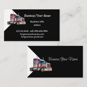 Modern Professional Semi Truck Transport Business Card