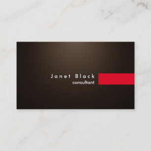 Modern Professional Sepia Red Stripe Consutant Business Card