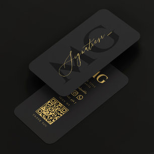 Modern Professional Signature Elegant Black  Business Card