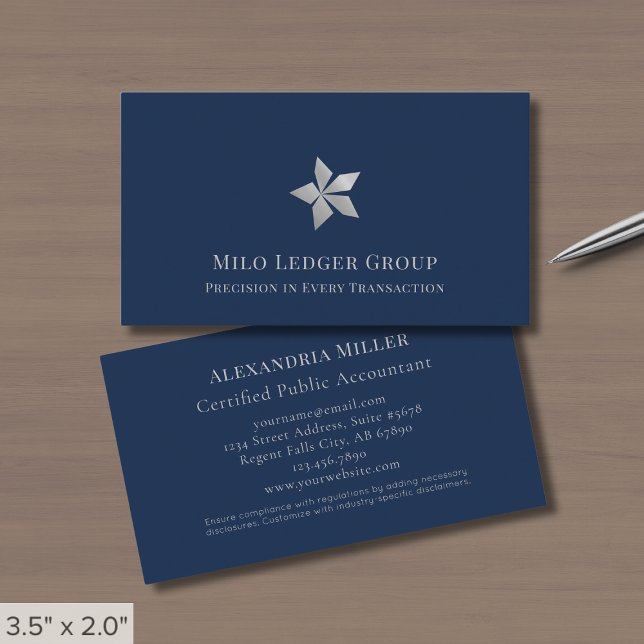 Modern Professional Silver Logo Business Card (Creator Uploaded)