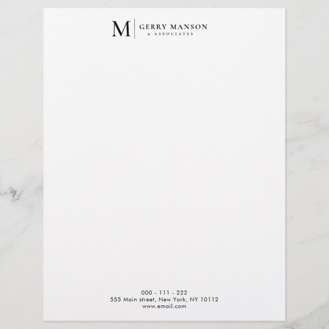 modern professional simple business custom letterhead (Front)