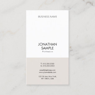 Modern Professional Simple Design Vertical Plain Business Card
