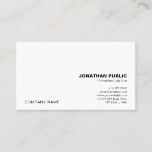Modern Professional Simple Elegant White Company Business Card