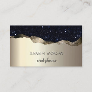 Modern Professional Simple Gold Black Glitter Business Card